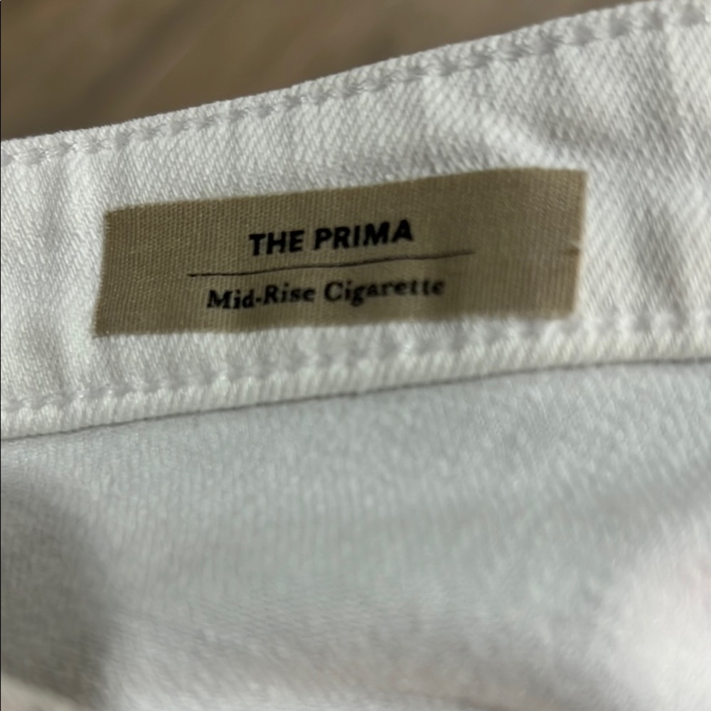 AG Adriano Goldschmidt Vintage White Jeans Prima Mid-Rise Cigarette Slim Skinny - Picture 14 of 15